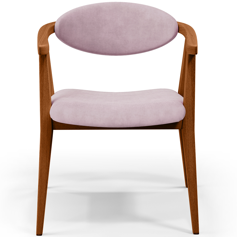 Kit 02 Poltronas Decorativas Para Sala de Estar Jantar Cecília L02 Suede Rosê - Lyam Decor