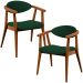 Kit 02 Poltronas Decorativas Para Sala de Estar Jantar Cecília L02 Suede Verde Musgo - Lyam Decor