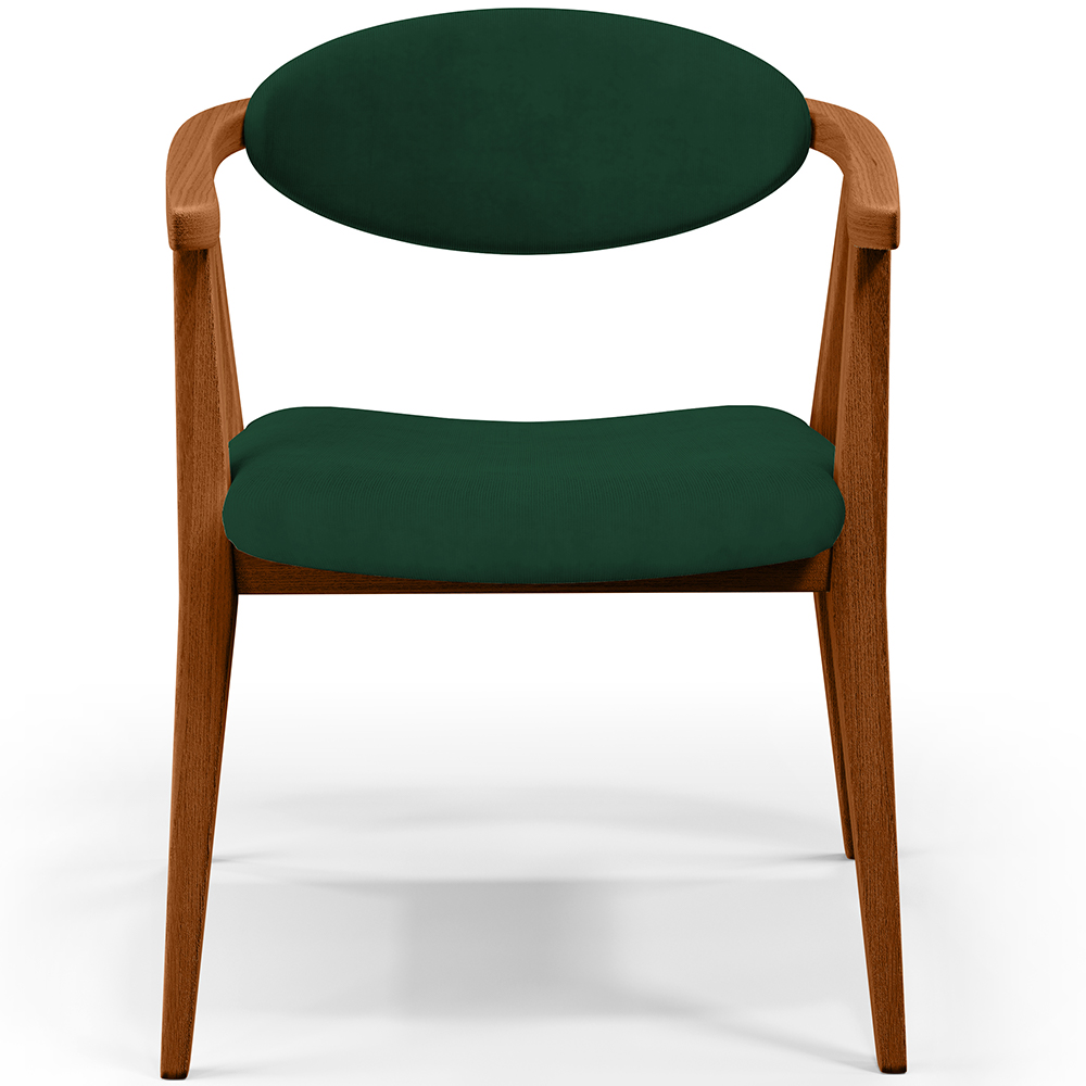 Kit 02 Poltronas Decorativas Para Sala de Estar Jantar Cecília L02 Suede Verde Musgo - Lyam Decor