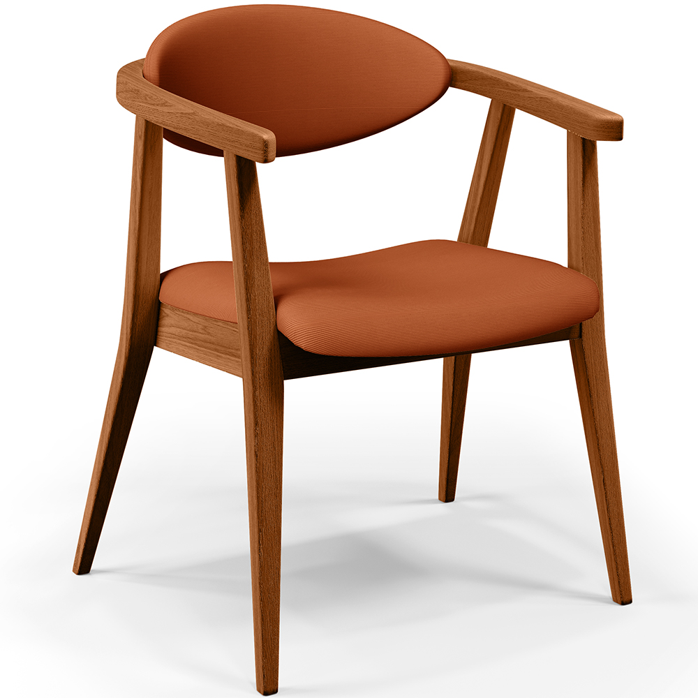 Kit 02 Poltronas Decorativas Para Sala de Estar Jantar Cecília L02 Tecido Terracota - Lyam Decor