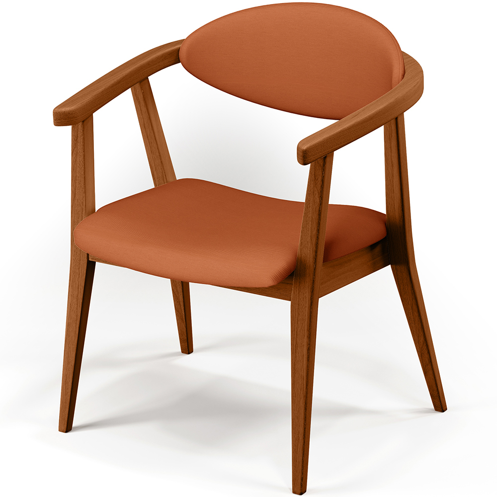 Kit 02 Poltronas Decorativas Para Sala de Estar Jantar Cecília L02 Tecido Terracota - Lyam Decor