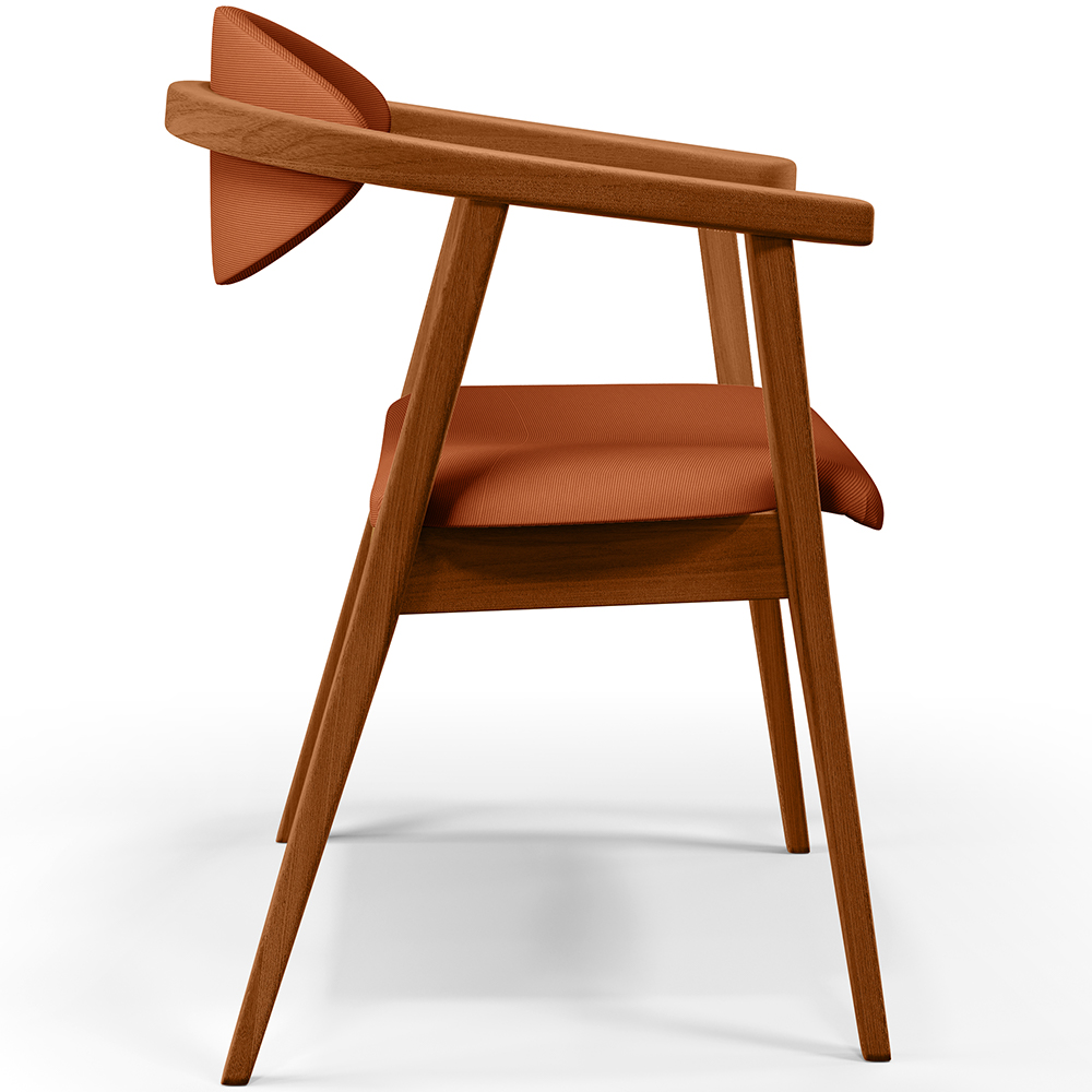 Kit 02 Poltronas Decorativas Para Sala de Estar Jantar Cecília L02 Tecido Terracota - Lyam Decor