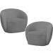 Kit 02 Poltronas Decorativas Para Sala de Estar Living Gliese K01 Bouclê Cinza - Lyam Decor