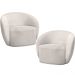 Kit 02 Poltronas Decorativas Para Sala de Estar Living Gliese K01 Bouclê Creme - Lyam Decor