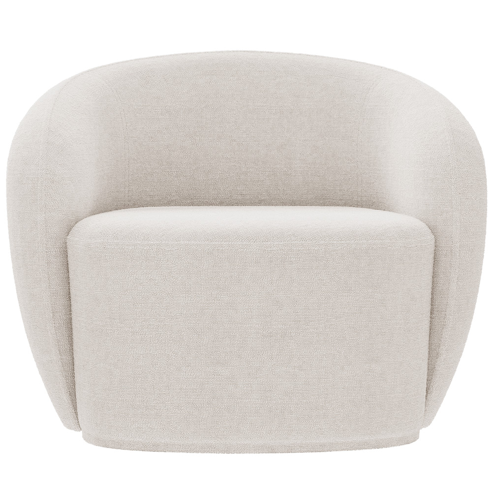 Kit 02 Poltronas Decorativas Para Sala de Estar Living Gliese K01 Bouclê Creme - Lyam Decor