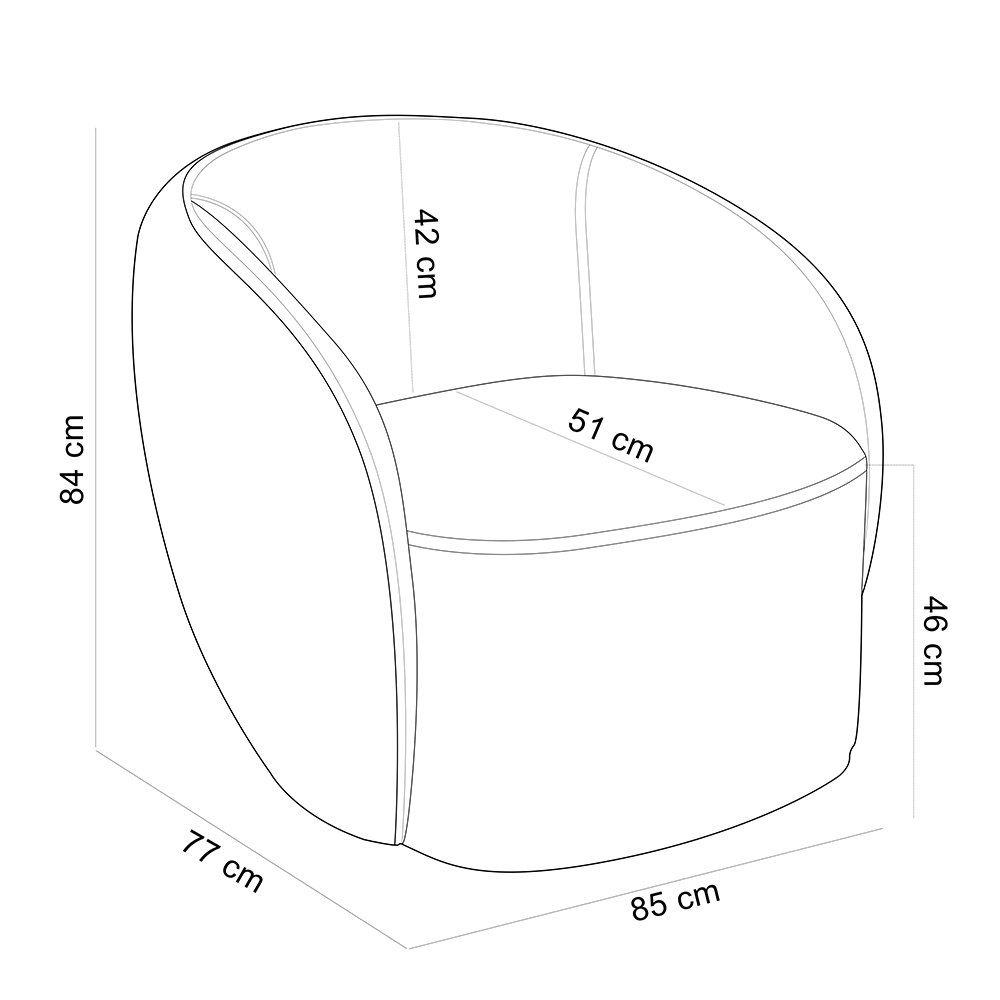 Kit 02 Poltronas Decorativas Para Sala de Estar Living Gliese K01 Bouclê Creme - Lyam Decor