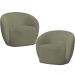 Kit 02 Poltronas Decorativas Para Sala de Estar Living Gliese K01 Bouclê Verde - Lyam Decor