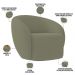 Kit 02 Poltronas Decorativas Para Sala de Estar Living Gliese K01 Bouclê Verde - Lyam Decor