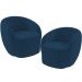 Kit 02 Poltronas Decorativas Para Sala de Estar Living Gliese K01 Veludo Azul Marinho - Lyam Decor
