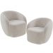 Kit 02 Poltronas Decorativas Para Sala de Estar Living Gliese K01 Veludo Bege - Lyam Decor