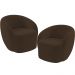 Kit 02 Poltronas Decorativas Para Sala de Estar Living Gliese K01 Veludo Marrom - Lyam Decor