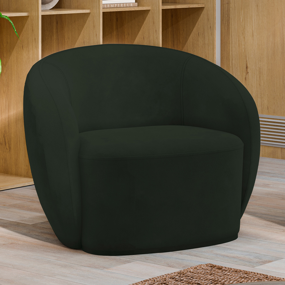 Kit 02 Poltronas Decorativas Para Sala de Estar Living Gliese K01 Veludo Verde - Lyam Decor