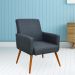 Kit 02 Poltronas Decorativas Para Sala de Estar Maria W01 Linho Chumbo - Lyam Decor