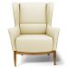 Kit 02 Poltronas Decorativas Para Sala de Estar Milena D02 Base de Madeira Corano Bege C-26 - Lyam Decor