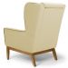 Kit 02 Poltronas Decorativas Para Sala de Estar Milena D02 Base de Madeira Corano Bege C-26 - Lyam Decor