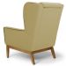 Kit 02 Poltronas Decorativas Para Sala de Estar Milena D02 Base de Madeira Corano Bege Escuro C-19 - Lyam Decor