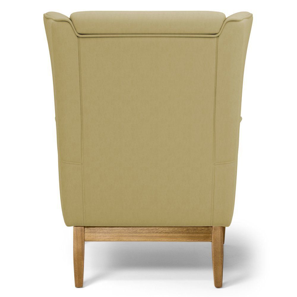 Kit 02 Poltronas Decorativas Para Sala de Estar Milena D02 Base de Madeira Corano Bege Escuro C-19 - Lyam Decor