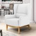 Kit 02 Poltronas Decorativas Para Sala de Estar Milena D02 Base de Madeira Corano Branco C-12 - Lyam Decor