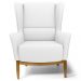 Kit 02 Poltronas Decorativas Para Sala de Estar Milena D02 Base de Madeira Corano Branco C-12 - Lyam Decor