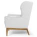 Kit 02 Poltronas Decorativas Para Sala de Estar Milena D02 Base de Madeira Corano Branco C-12 - Lyam Decor