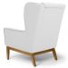 Kit 02 Poltronas Decorativas Para Sala de Estar Milena D02 Base de Madeira Corano Branco C-12 - Lyam Decor