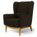Kit 02 Poltronas Decorativas Para Sala de Estar Milena D02 Base de Madeira Corano Marrom C-34 - Lyam Decor