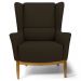 Kit 02 Poltronas Decorativas Para Sala de Estar Milena D02 Base de Madeira Corano Marrom C-34 - Lyam Decor