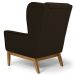 Kit 02 Poltronas Decorativas Para Sala de Estar Milena D02 Base de Madeira Corano Marrom C-34 - Lyam Decor