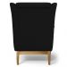 Kit 02 Poltronas Decorativas Para Sala de Estar Milena D02 Base de Madeira Corano Preto C-05 - Lyam Decor