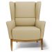 Kit 02 Poltronas Decorativas Para Sala de Estar Milena D02 Base de Madeira Veludo Liso Bege C-68 -Lyam Decor