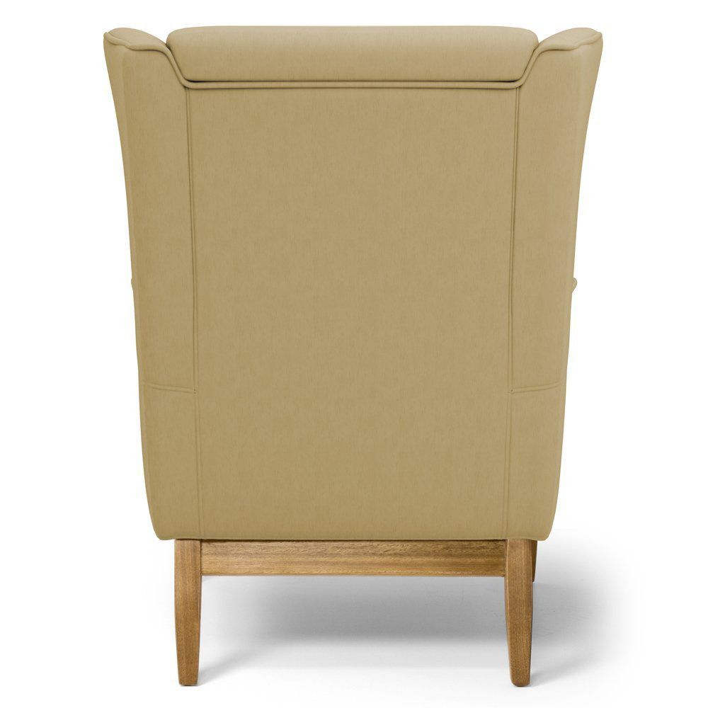 Kit 02 Poltronas Decorativas Para Sala de Estar Milena D02 Base de Madeira Veludo Liso Bege C-68 -Lyam Decor