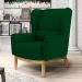 Kit 02 Poltronas Decorativas Para Sala de Estar Milena D02 Base de Madeira Veludo Verde Liso C-303 - Lyam Decor