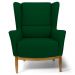 Kit 02 Poltronas Decorativas Para Sala de Estar Milena D02 Base de Madeira Veludo Verde Liso C-303 - Lyam Decor