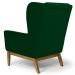 Kit 02 Poltronas Decorativas Para Sala de Estar Milena D02 Base de Madeira Veludo Verde Liso C-303 - Lyam Decor