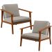 Kit 02 Poltronas Decorativas Para Sala de Estar Petra B04 Linho Bege - Lyam Decor