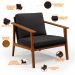 Kit 02 Poltronas Decorativas Para Sala de Estar Petra B04 Linho Chumbo - Lyam Decor