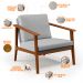 Kit 02 Poltronas Decorativas Para Sala de Estar Petra B04 Linho Cinza - Lyam Decor