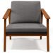 Kit 02 Poltronas Decorativas Para Sala de Estar Petra B04 Linho Cinza Escuro - Lyam Decor