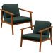 Kit 02 Poltronas Decorativas Para Sala de Estar Petra B04 Linho Verde Musgo - Lyam Decor