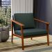 Kit 02 Poltronas Decorativas Para Sala de Estar Petra B04 Linho Verde Musgo - Lyam Decor