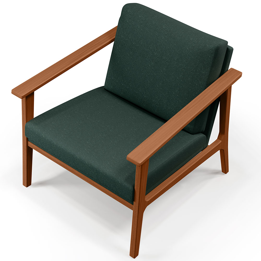 Kit 02 Poltronas Decorativas Para Sala de Estar Petra B04 Linho Verde Musgo - Lyam Decor
