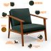Kit 02 Poltronas Decorativas Para Sala de Estar Petra B04 Linho Verde Musgo - Lyam Decor