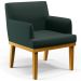 Kit 02 Poltronas Decorativas Para Sala de Estar Recepção Beatriz W01 Linho Verde Musgo - Lyam Decor