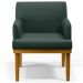 Kit 02 Poltronas Decorativas Para Sala de Estar Recepção Beatriz W01 Linho Verde Musgo - Lyam Decor
