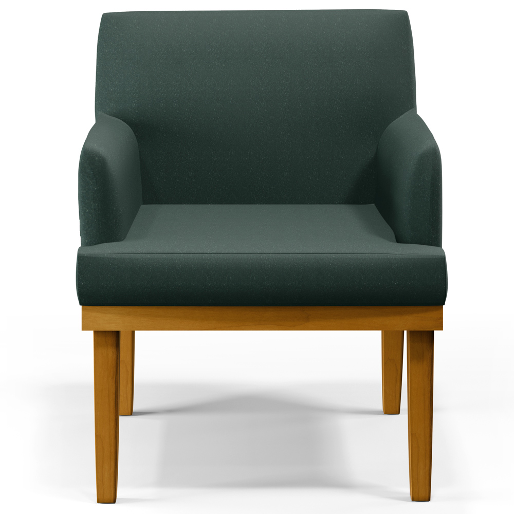 Kit 02 Poltronas Decorativas Para Sala de Estar Recepção Beatriz W01 Linho Verde Musgo - Lyam Decor