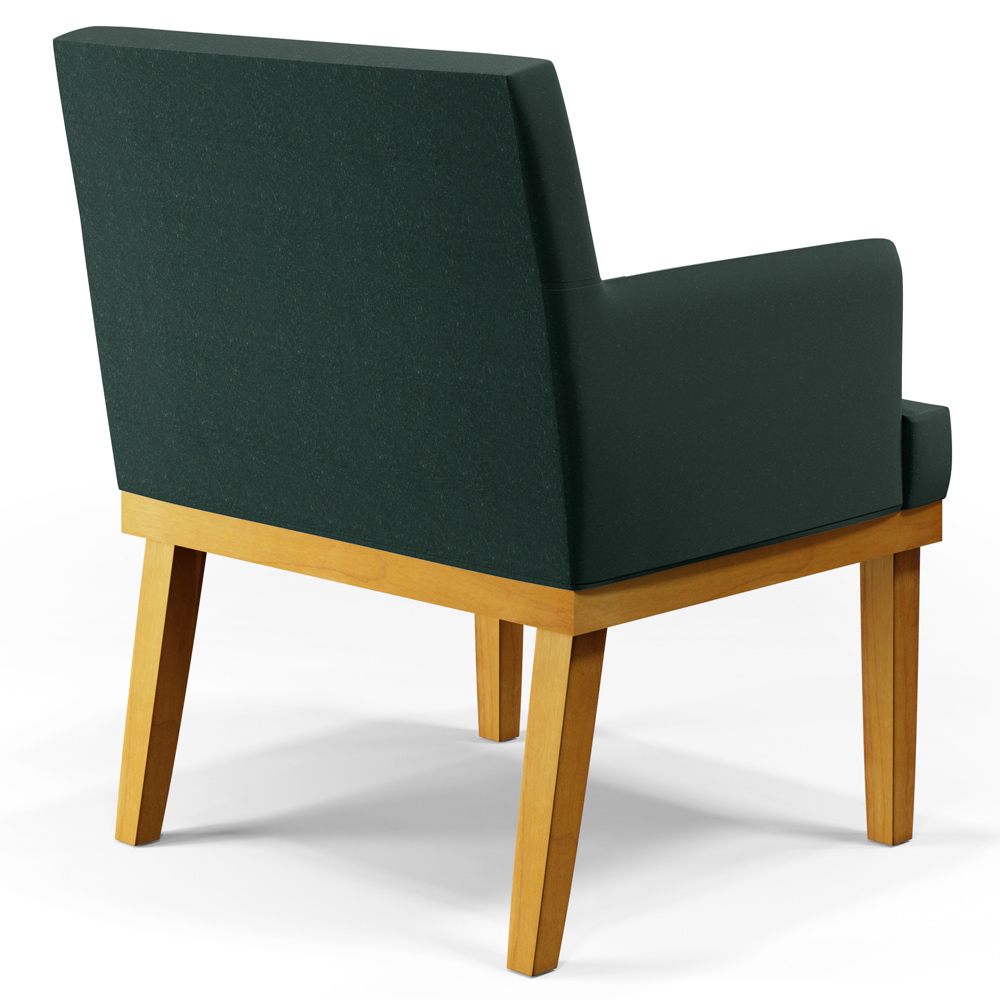 Kit 02 Poltronas Decorativas Para Sala de Estar Recepção Beatriz W01 Linho Verde Musgo - Lyam Decor