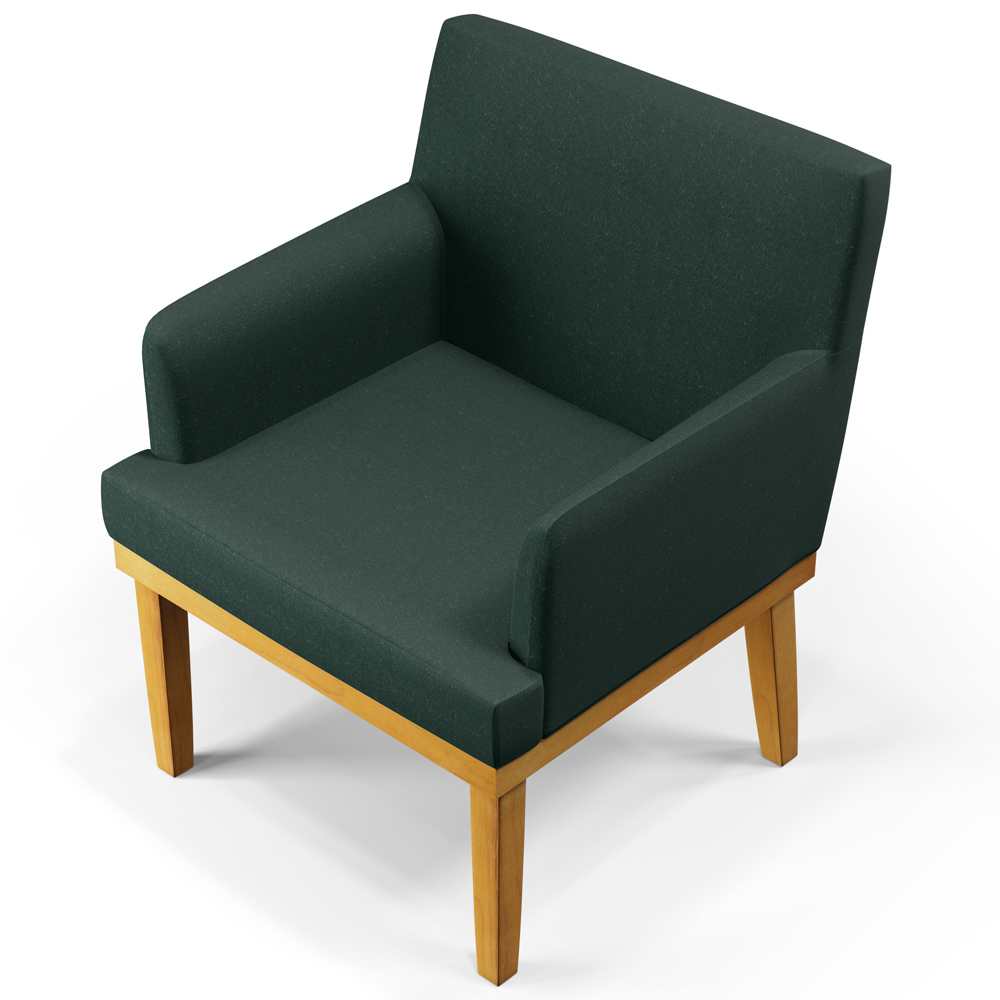 Kit 02 Poltronas Decorativas Para Sala de Estar Recepção Beatriz W01 Linho Verde Musgo - Lyam Decor