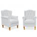 Kit 02 Poltronas Decorativas Para Sala de Estar Yara P02 Corino Branco - Lyam Decor