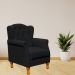 Kit 02 Poltronas Decorativas Para Sala de Estar Yara P02 Corino Preto - Lyam Decor