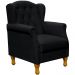 Kit 02 Poltronas Decorativas Para Sala de Estar Yara P02 Corino Preto - Lyam Decor